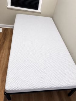 Twin Mattress with Metal Bed Frame