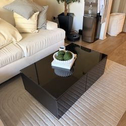 Black Coffee Table With Storage Drawers