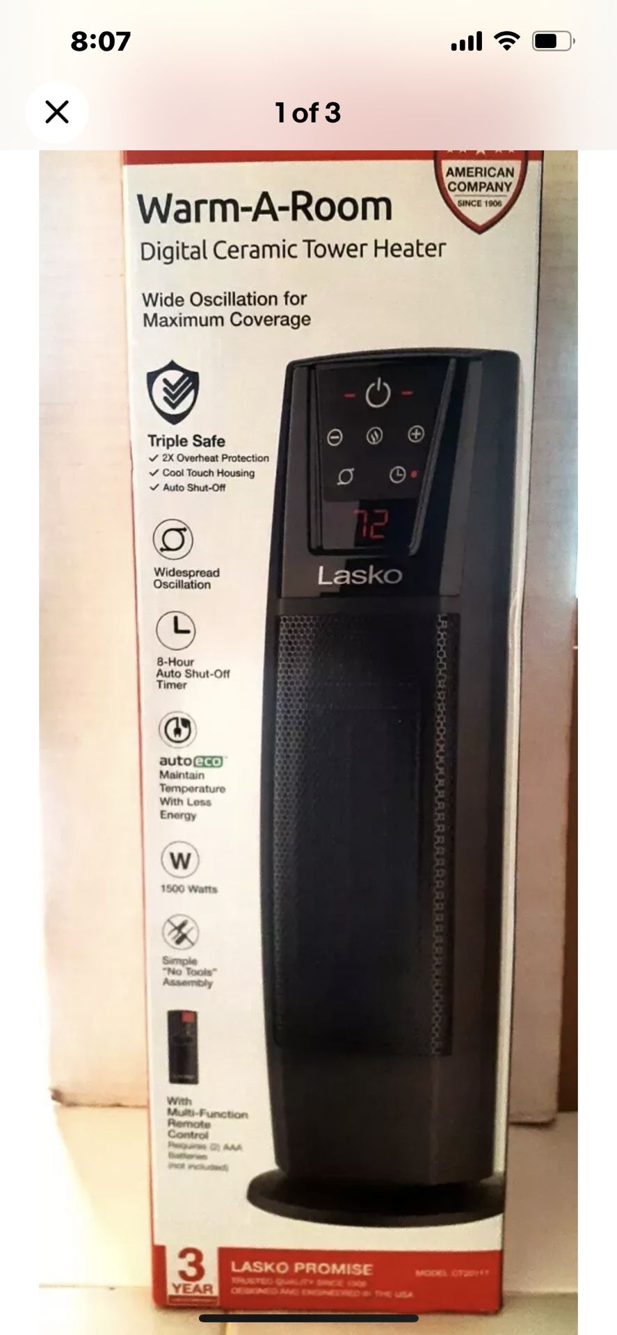 Lasko Warm A Room Heater