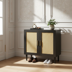 Serafina Rattan Buffet Storage Cabinet with Adjustable Shelves