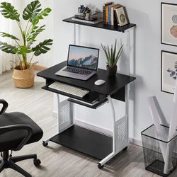 Mobile Computer Desk - Three Tiers