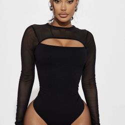 Black Mesh Bodysuit 