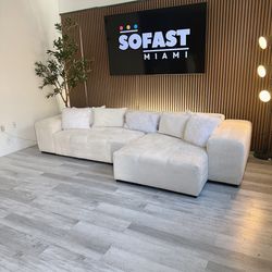 Sectional Couch L-Shaped Beige – Left Chaise 