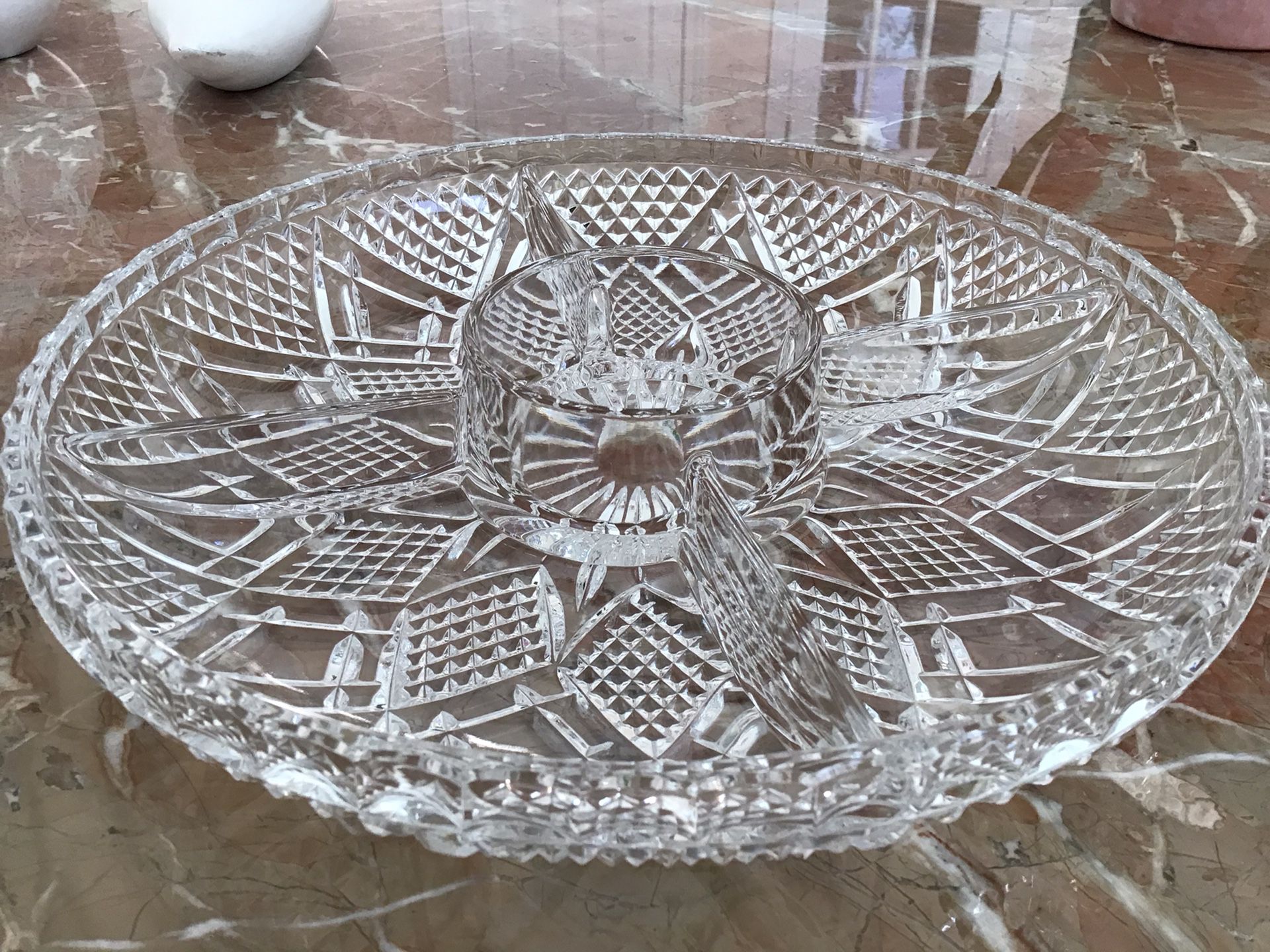 Crystal Sectional Serving Dish, Beautiful Birthday or Wedding Gift!