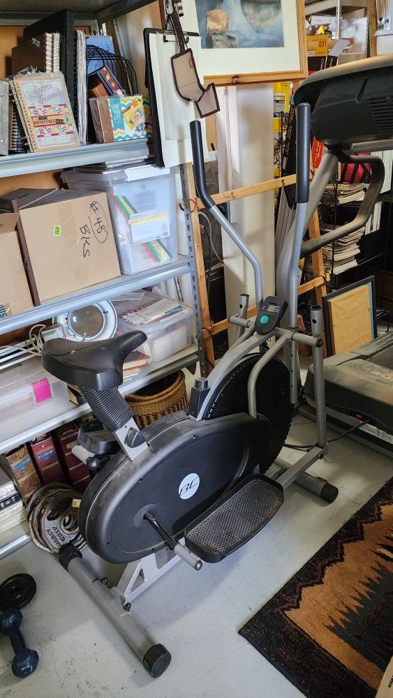 Exercycle bike and elliptical combo