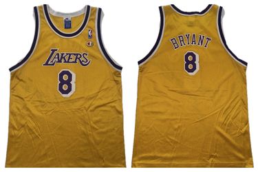 Vintage 90s Champion Los Angeles Lakers Kobe Bryant #8 Youth Jersey XL (20x29)