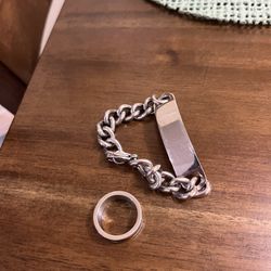 Stainless Steel Mens Ring And Bracelet