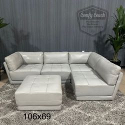 🛋️ Modular Leather Sectional w/ ottoman (Delivery Available!! )