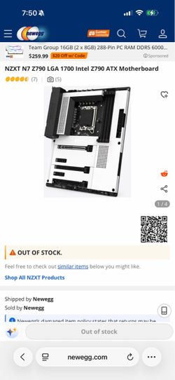 NZXT N7 Z790 ATX Motherboard white