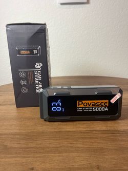 Povasee A40 5000A Car Battery Jump Starter 12V Portable Power Bank – New