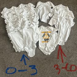 15+ White 0-3mo Onesies 