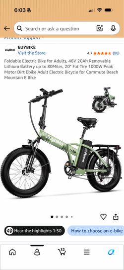 Euybike Foldable Fat Tire Electric Bike