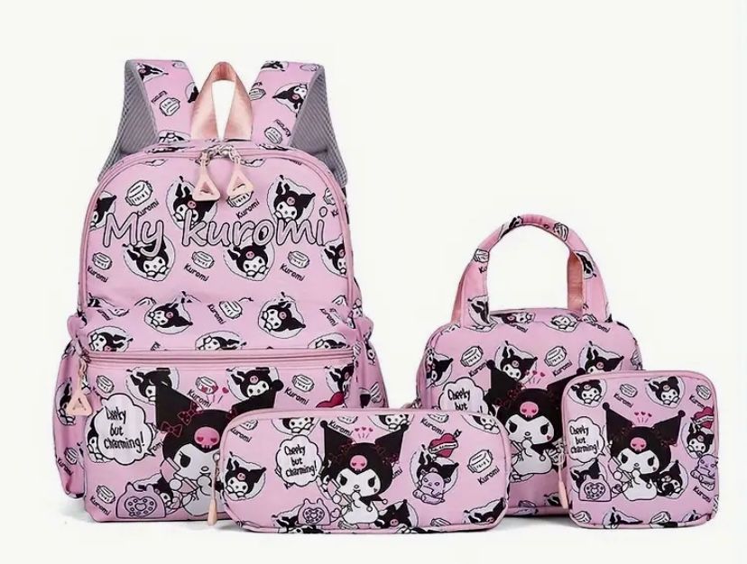 Kuromi 4 Pc Backpack Set