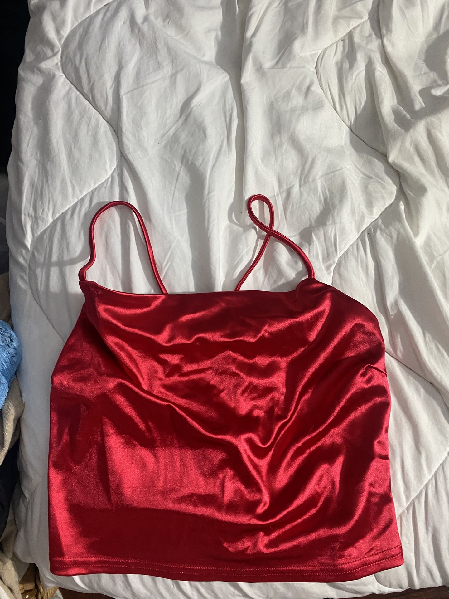 Satin Red crop top