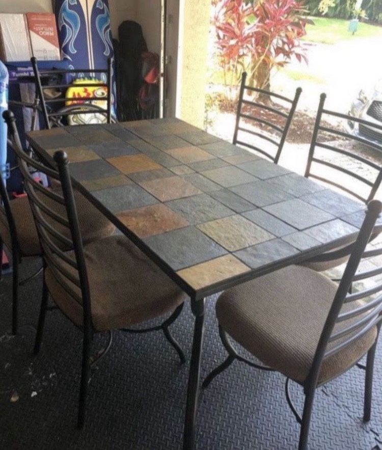 Dining table and chairs and coffee table