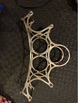 MCM Vintage Circular Silver Metal Wine Rack 7 Bottle
