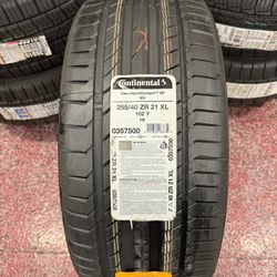 CONTINENTAL 255/40/21 NEW $175 EACH CONTISPORT CONTACT 5p 255/40R/21 SPORT TIRE 255/40ZR/21 SUMMER HIGH PERFORMANCE TIRE 255/40Zr21