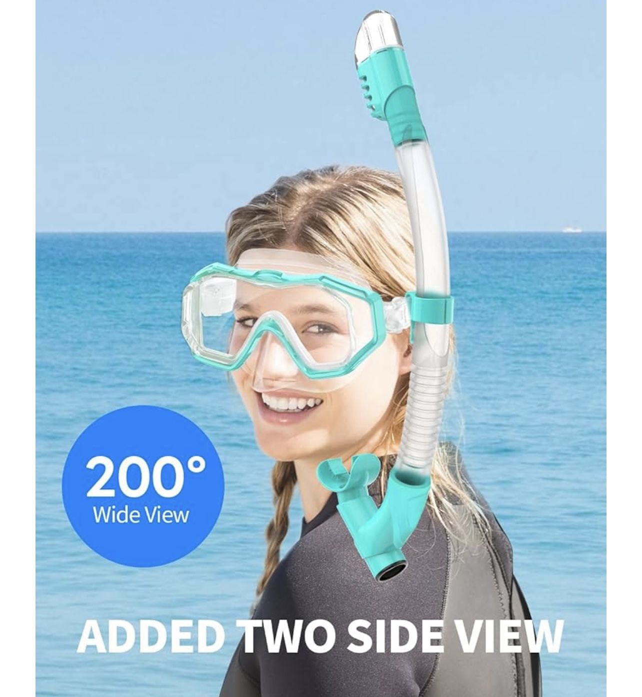 Snorkel Adult Mask Set - Dry Top Food Grade Silicon