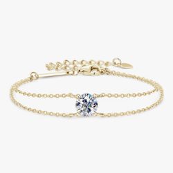 14k Gold Plated Moissanite Bracelet 