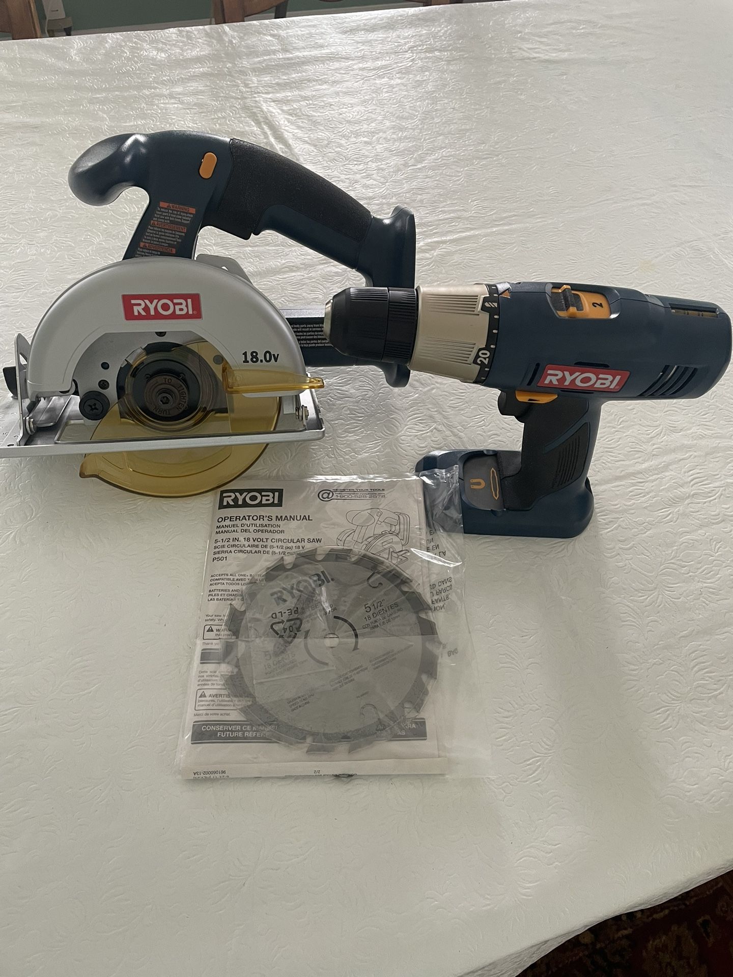 Ryobi Power Drill And Circular Saw