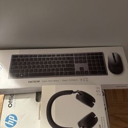 Dell Keyboard Mouse Combo, Dell Headset And HP All In One Printer 