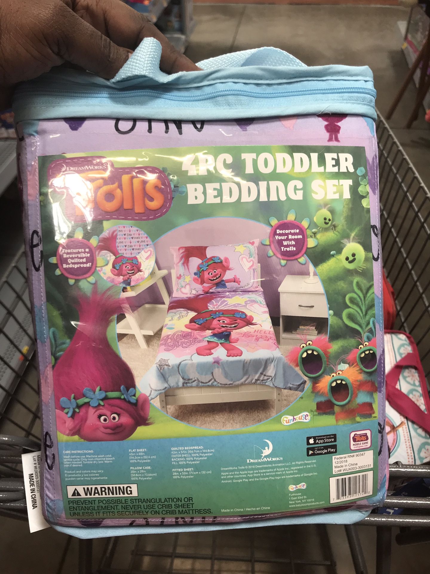 Trolls Toddler 4 Piece Bed Set