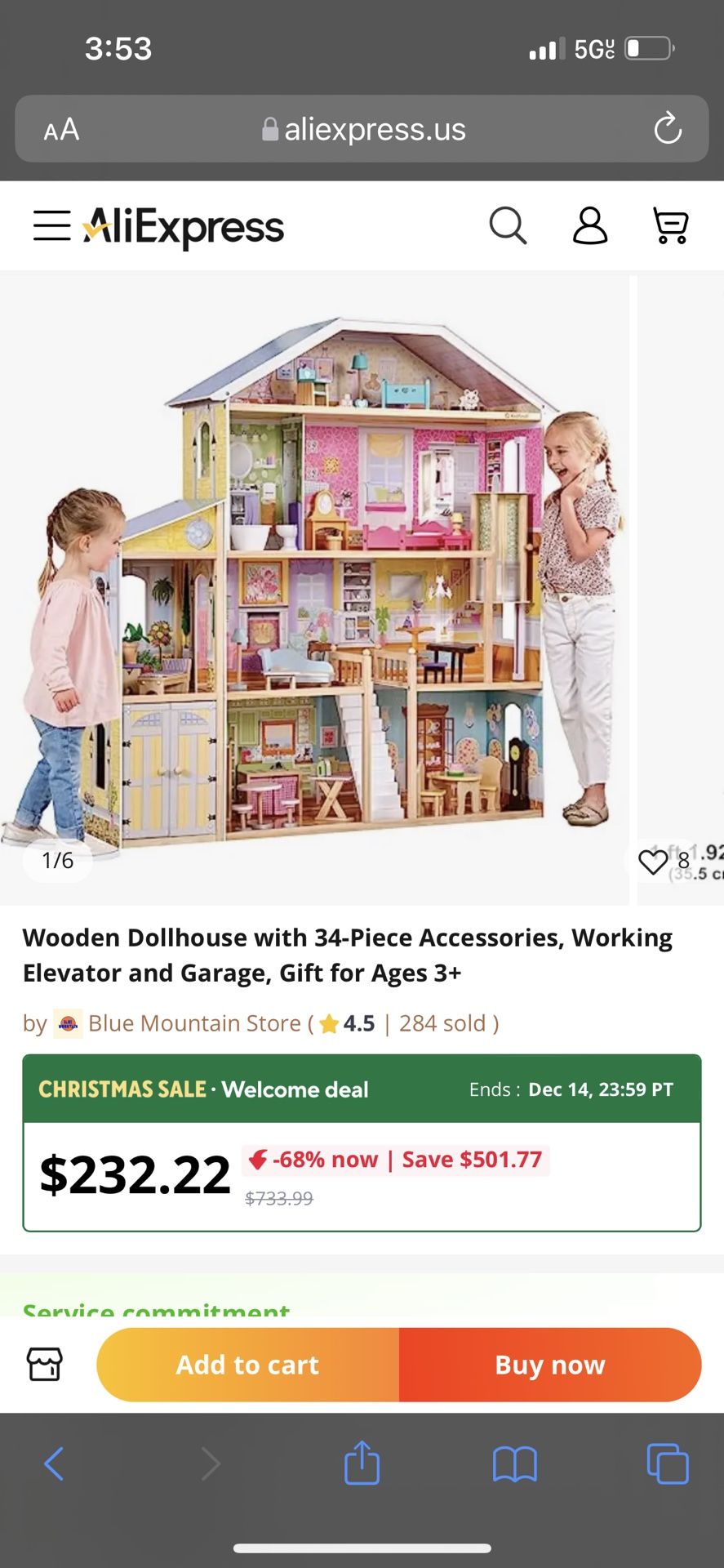 Wood Doll House With Accessories!!!!!