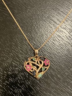 Heart with Stones Necklace