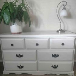 Long White Wood Dresser