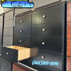 Black Eight Drawer With Rails Dresser Chest Cajonera Comoda Nueva 