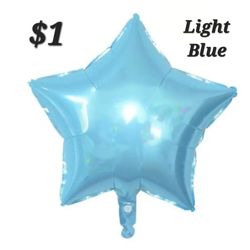 Star Foil Balloons. Light Blue Balloons. Globos De Estrella 18 Inch Balloon. Azul Clarito