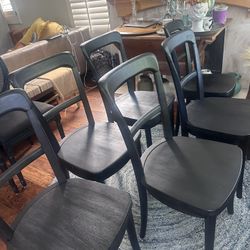 6 Pottery Barn Cline Chairs In Black New