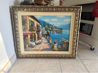 Framed modern paintings