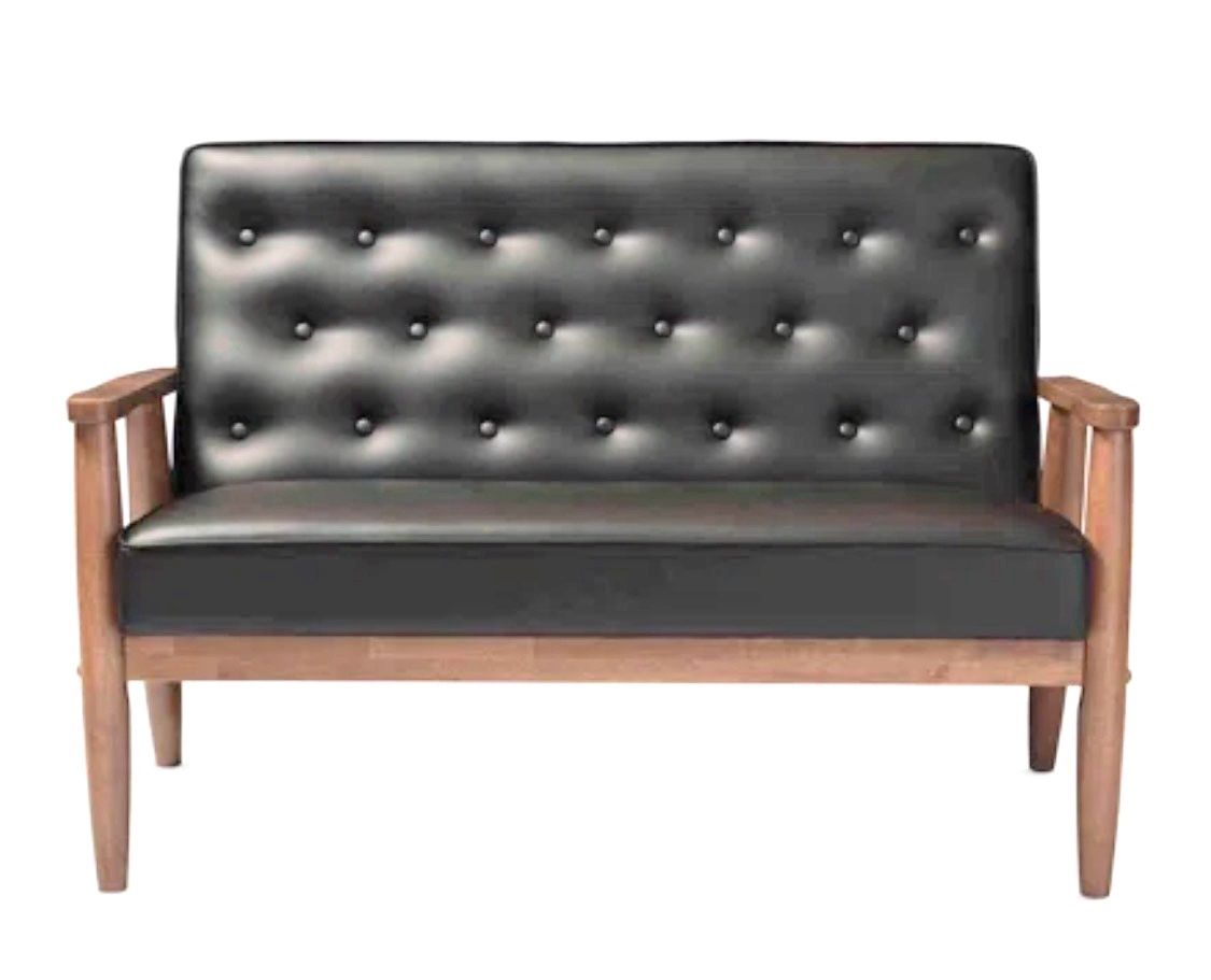 New 2 Piece Mid Century Modern Sofa and Loveseat Set