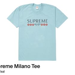 Size XL - Supreme Milano Tee SS21 Blue Light Teal