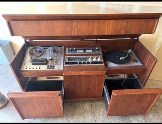 Vintage Barzilay Sansui 3000A TEAC Reel-to-Reel Stereo Console Mid Century Walnut