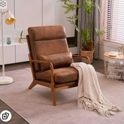 Karl home Accent  Chair with Pillow High Back Bronzing Cloth Upholstered 