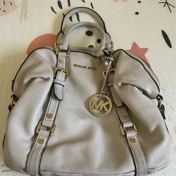 Michael Kors White Satchel Leather Handbag