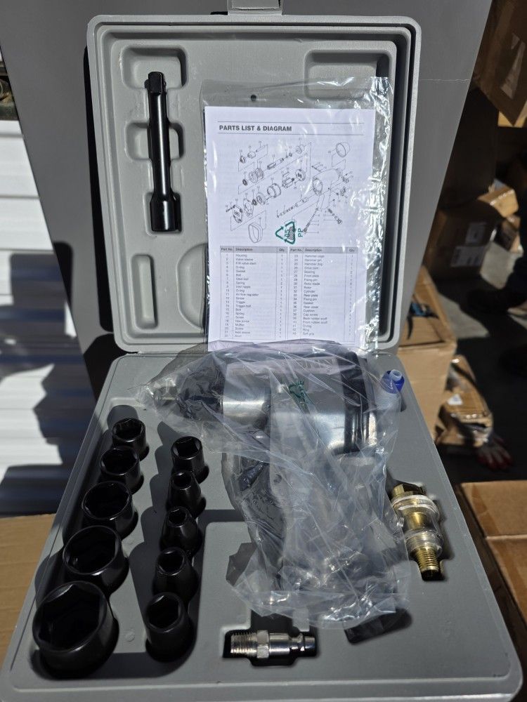 17Pcs 1/2 in. Drive 7000 RPM Air Impact Wrench Set