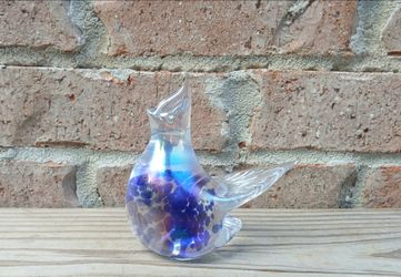 Vintage Iridescent Art Glass Bird Figurine