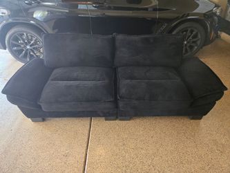 Black Plush Corduroy Couch – Like New – $150 OBO