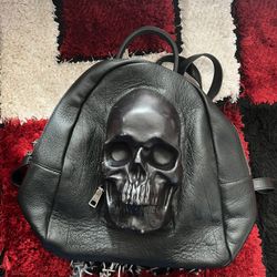 Cowhide Backpack On Skull 