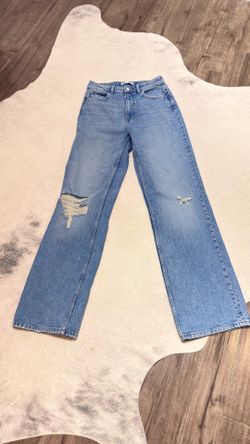 Zara wide leg distressed jeans