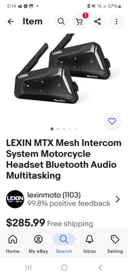 LEXIN MTX Mesh Intercom System Motorcycle Headset Bluetooth Audio