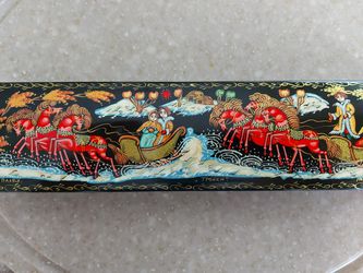 Beautiful Antique Russian Lacquer Box