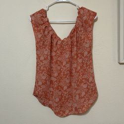 LC Lauren Conrad Terracotta Floral Blouse