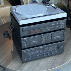 Complete Yamaha Natural Sound Hi-Fi System - Turntable, CD, Cassette, Receiver - Tested
