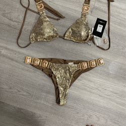 Brand new Two Piece Bathing Suit With Bling
