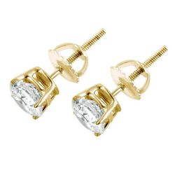 14 kt gold diamond earrings with screw backs .25 total weight