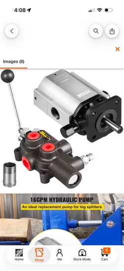 Log Splitter Pump Kit 16 GPM Wood Hydraulic Pump 2 Stage with 25 GPM Auto Control Detent Valve 1/2 in. Work Port